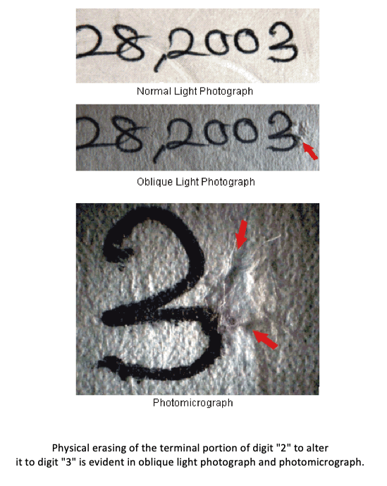 Detection of an Erasing. Worldwide Forensic Services Inc.